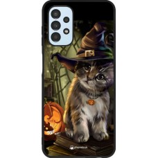 Coque Samsung Galaxy A13 - Silicone rigide noir Halloween 21 Witch cat