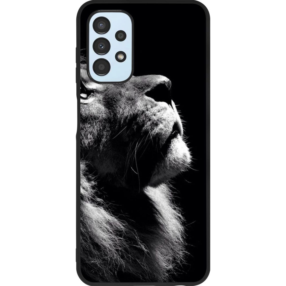 Coque Samsung Galaxy A13 - Silicone rigide noir Lion looking up