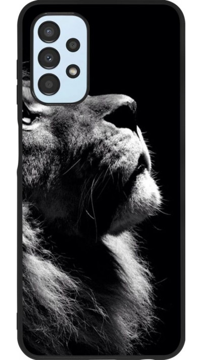 Coque Samsung Galaxy A13 - Silicone rigide noir Lion looking up