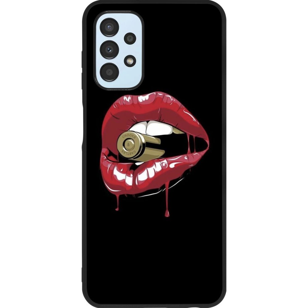 Coque Samsung Galaxy A13 - Silicone rigide noir Lips bullet