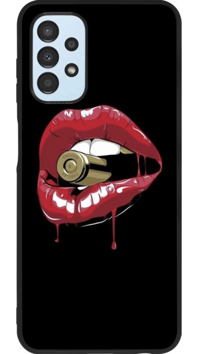 Coque Samsung Galaxy A13 - Silicone rigide noir Lips bullet