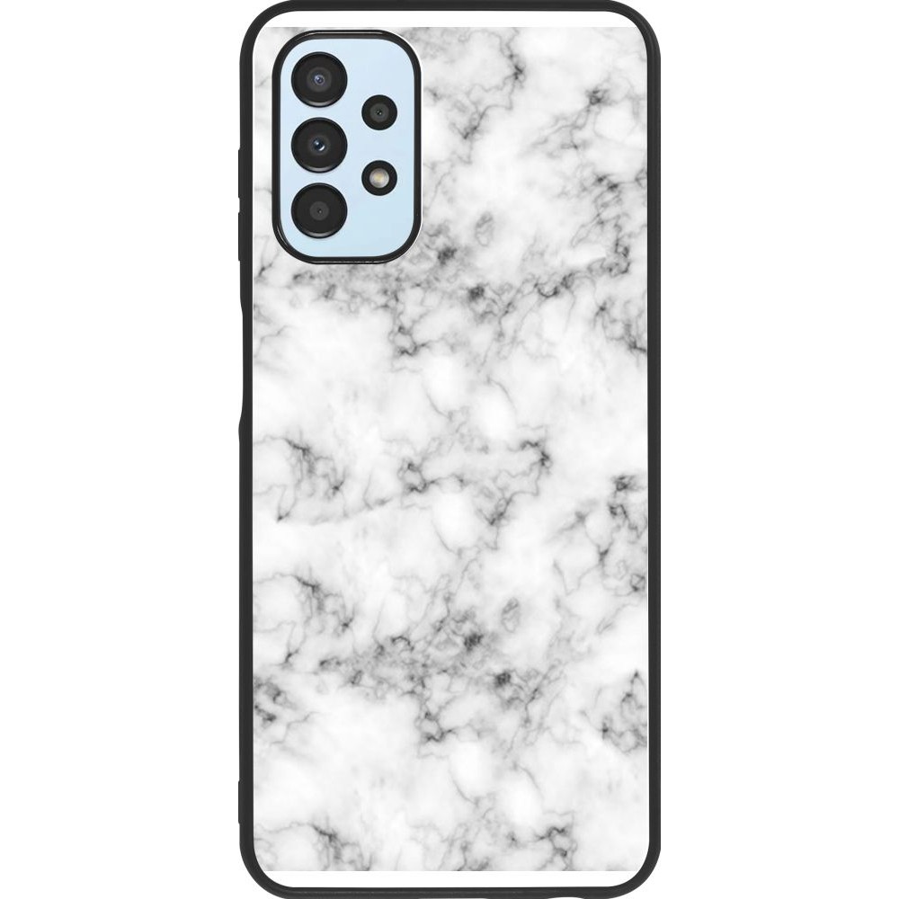 Coque Samsung Galaxy A13 - Silicone rigide noir Marble 01