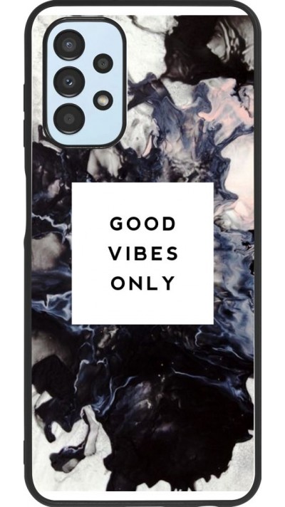 Coque Samsung Galaxy A13 - Silicone rigide noir Marble Good Vibes Only