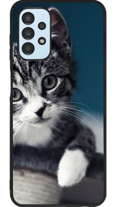 Coque Samsung Galaxy A13 - Silicone rigide noir Meow 23