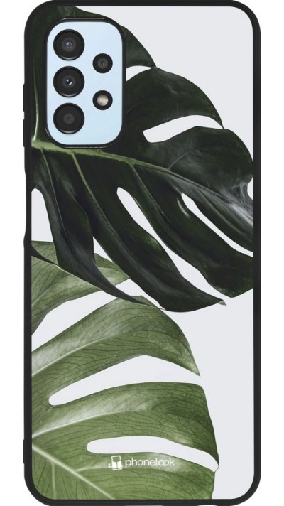Coque Samsung Galaxy A13 - Silicone rigide noir Monstera Plant