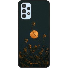 Hülle Samsung Galaxy A13 - Silikon schwarz Moon Flowers