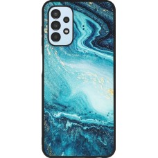 Coque Samsung Galaxy A13 - Silicone rigide noir Sea Foam Blue