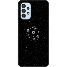 Hülle Samsung Galaxy A13 - Silikon schwarz Space Doodle