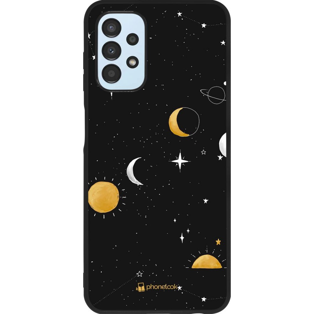 Coque Samsung Galaxy A13 - Silicone rigide noir Space Vector