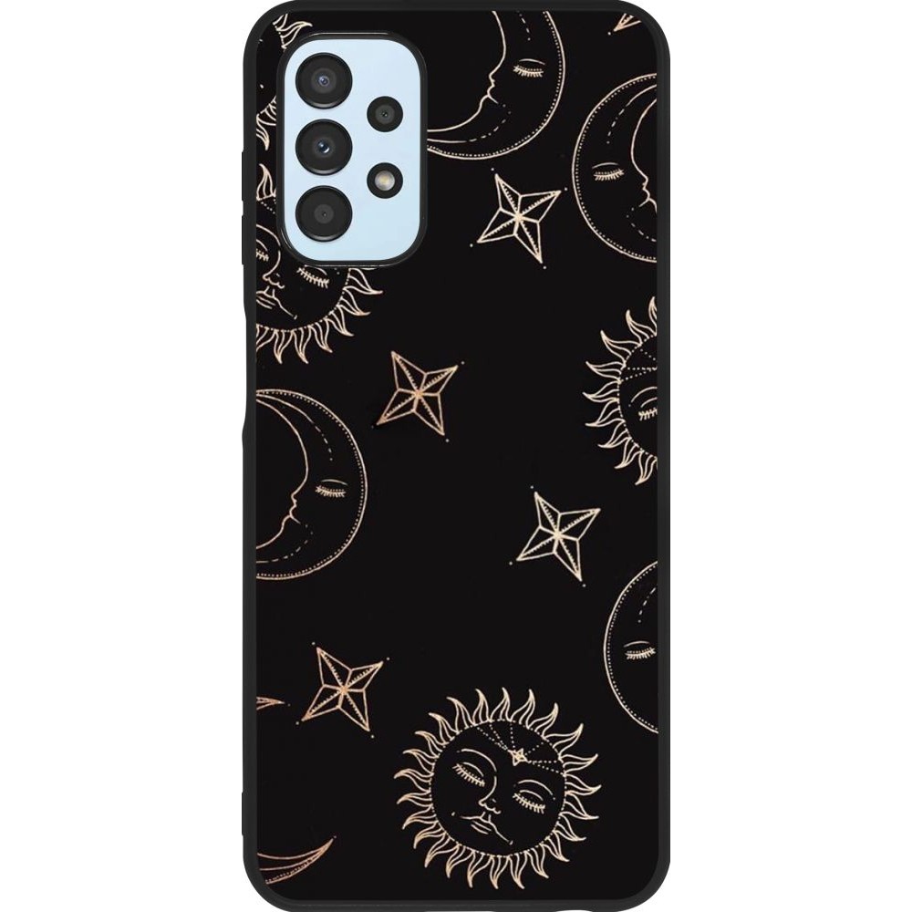 Coque Samsung Galaxy A13 - Silicone rigide noir Suns and Moons