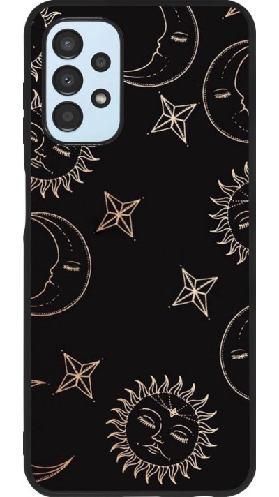 Coque Samsung Galaxy A13 - Silicone rigide noir Suns and Moons