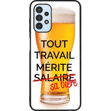 Coque Samsung Galaxy A13 - Silicone rigide noir Tout travail mérite sa bière