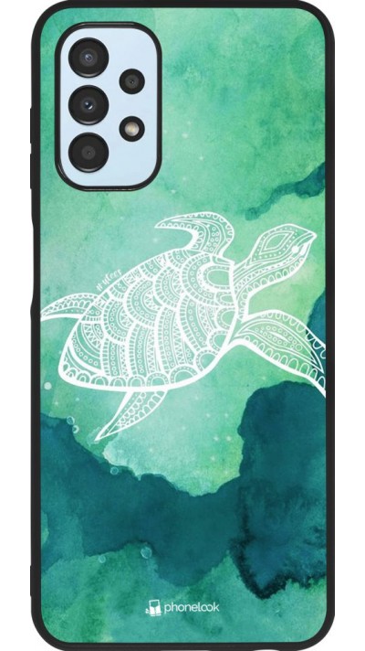 Hülle Samsung Galaxy A13 - Silikon schwarz Turtle Aztec Watercolor