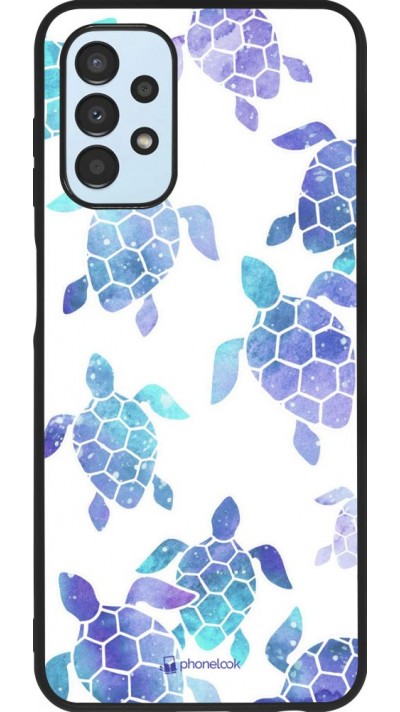 Hülle Samsung Galaxy A13 - Silikon schwarz Turtles pattern watercolor