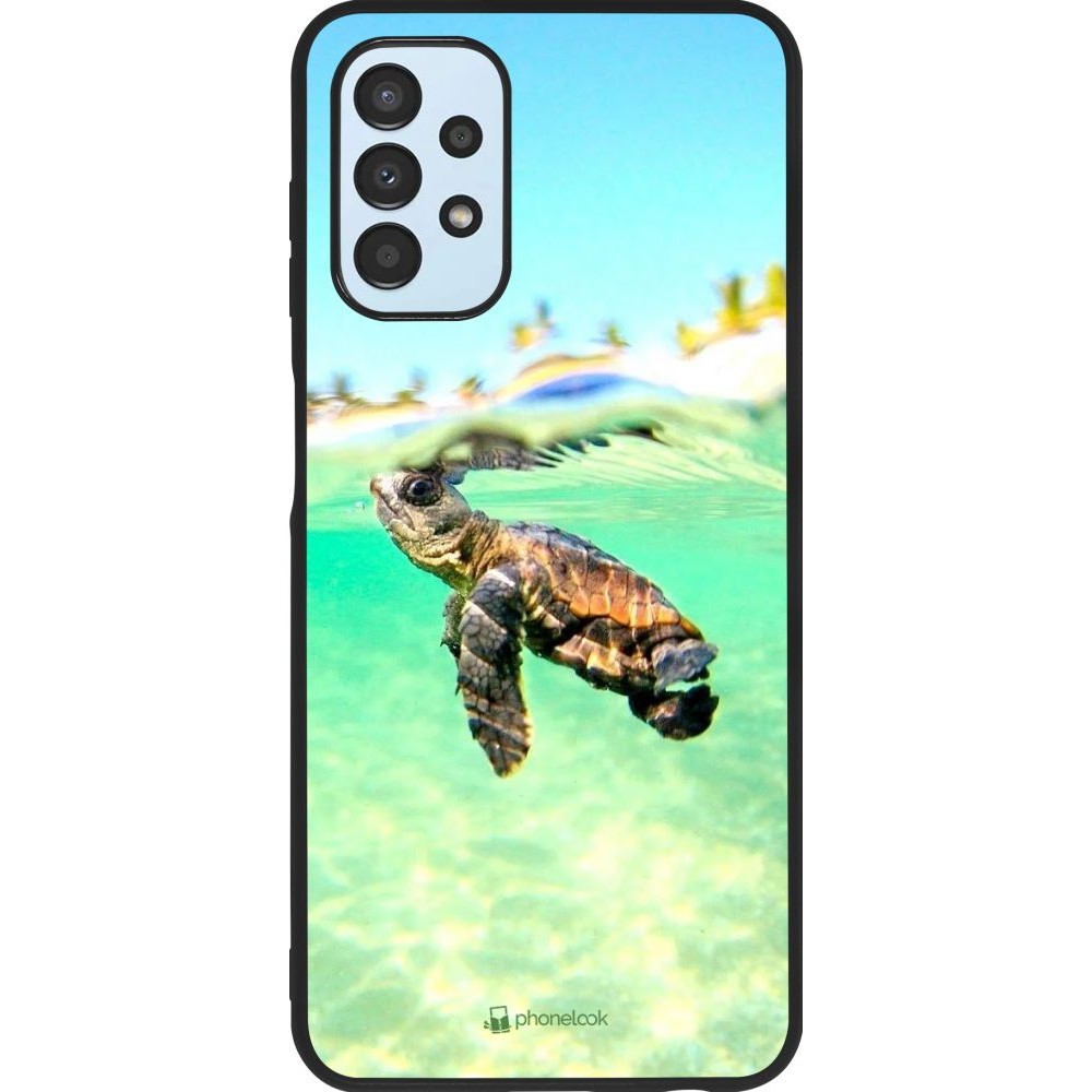 Coque Samsung Galaxy A13 - Silicone rigide noir Turtle Underwater