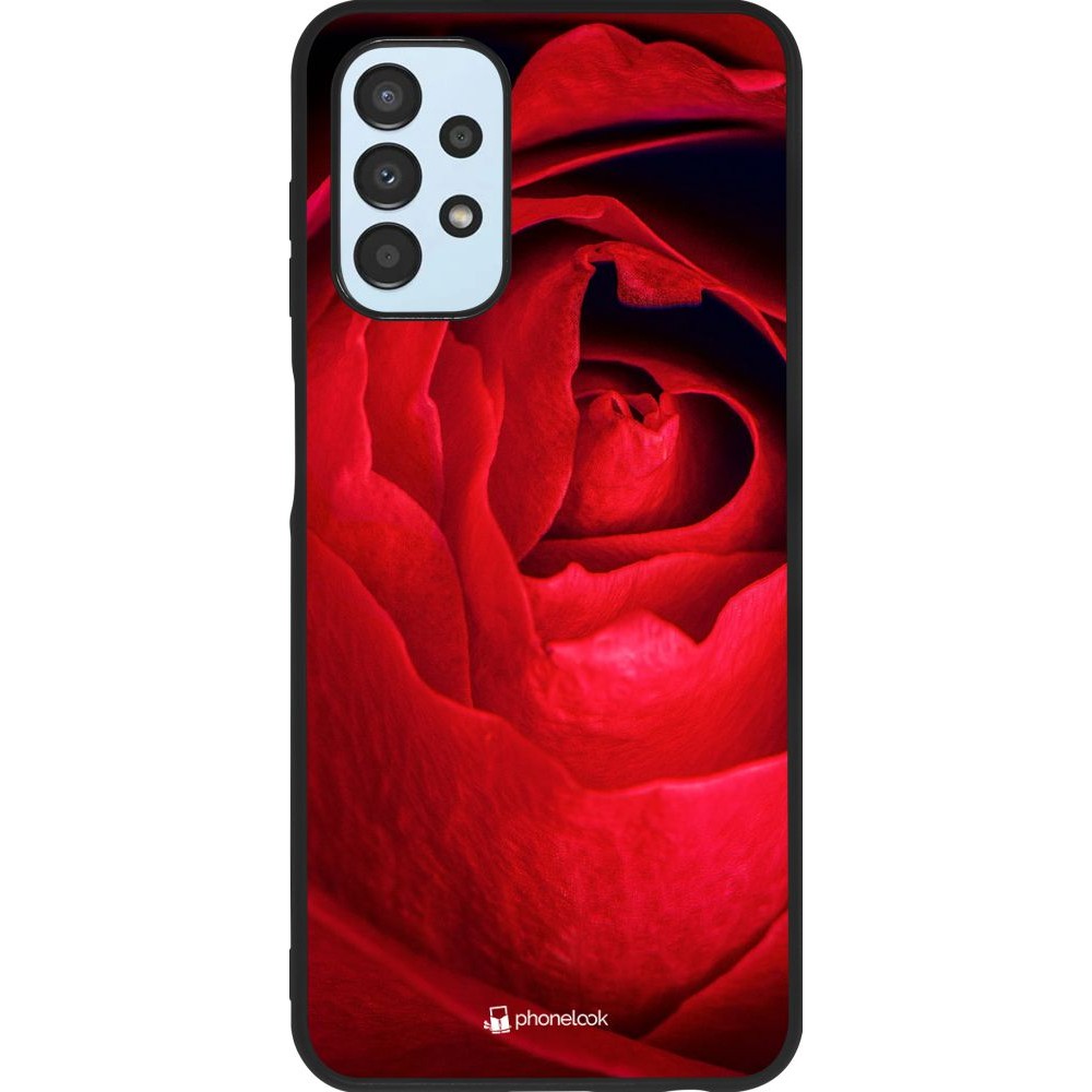 Hülle Samsung Galaxy A13 - Silikon schwarz Valentine 2022 Rose