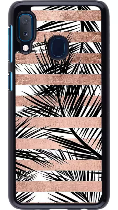 Coque Samsung Galaxy A20e - Palm trees gold stripes