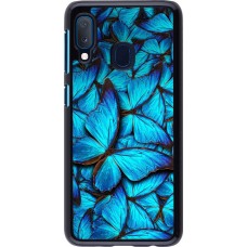 Coque Samsung Galaxy A20e - Papillon - Bleu