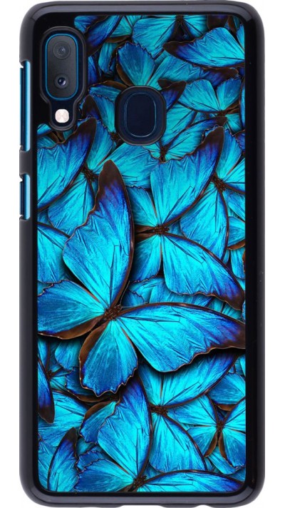 Coque Samsung Galaxy A20e - Papillon - Bleu