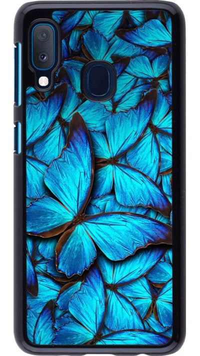 Hülle Samsung Galaxy A20e - Papillon - Bleu