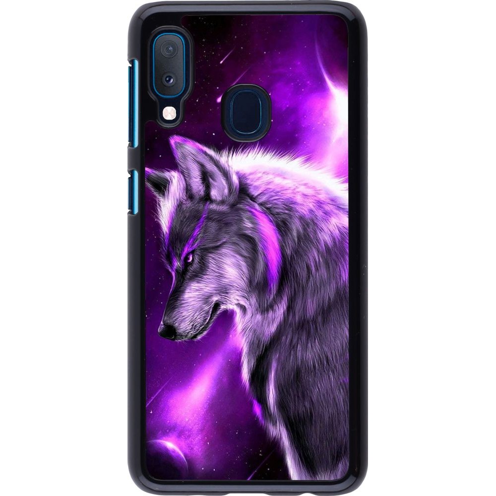 Coque Samsung Galaxy A20e - Purple Sky Wolf