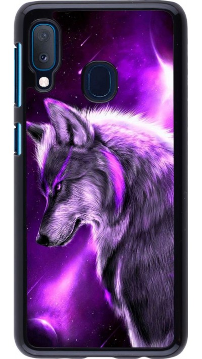 Hülle Samsung Galaxy A20e - Purple Sky Wolf