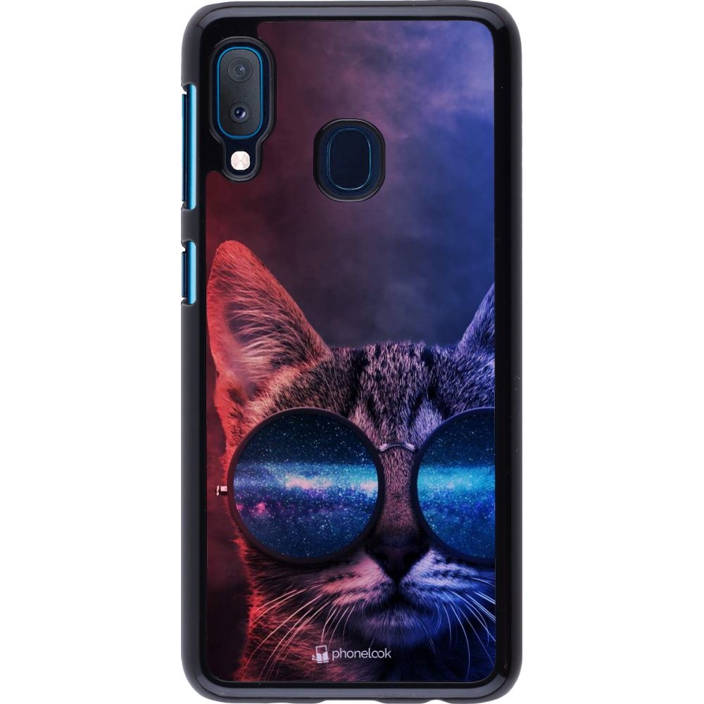 Hülle Samsung Galaxy A20e - Red Blue Cat Glasses