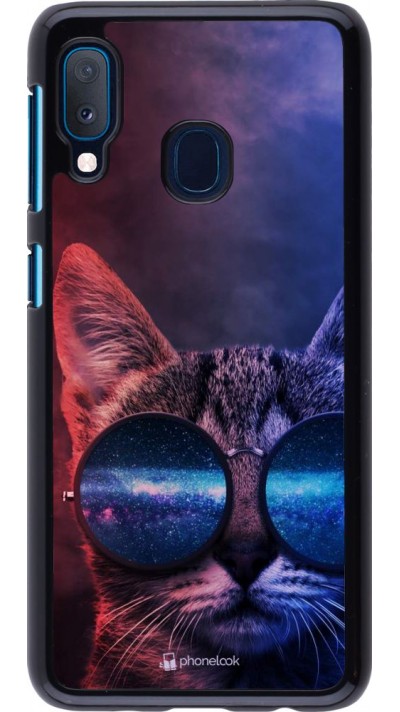 Coque Samsung Galaxy A20e - Red Blue Cat Glasses