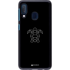 Hülle Samsung Galaxy A20e - Turtles lines on black