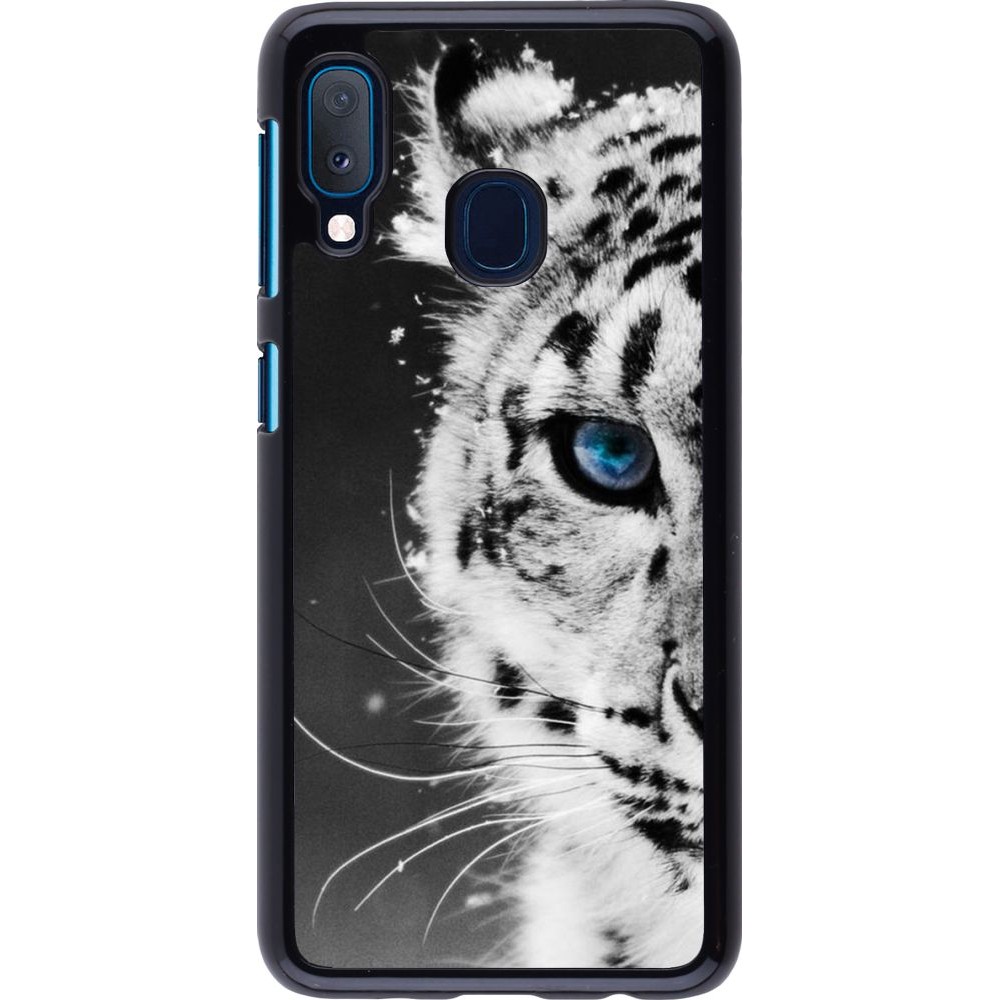 Coque Samsung Galaxy A20e - White tiger blue eye