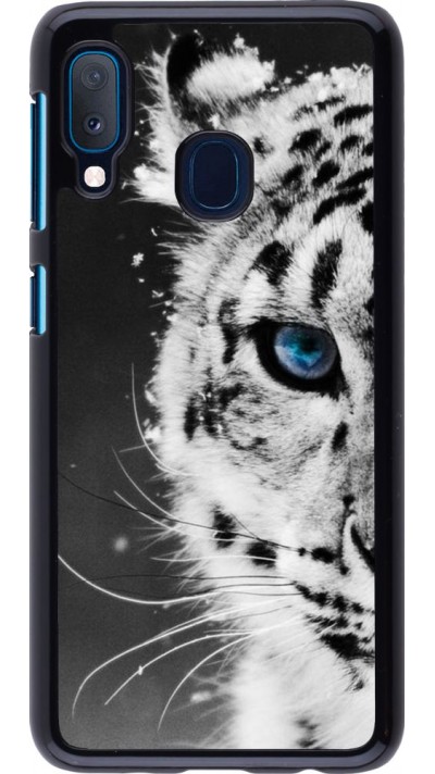 Coque Samsung Galaxy A20e - White tiger blue eye