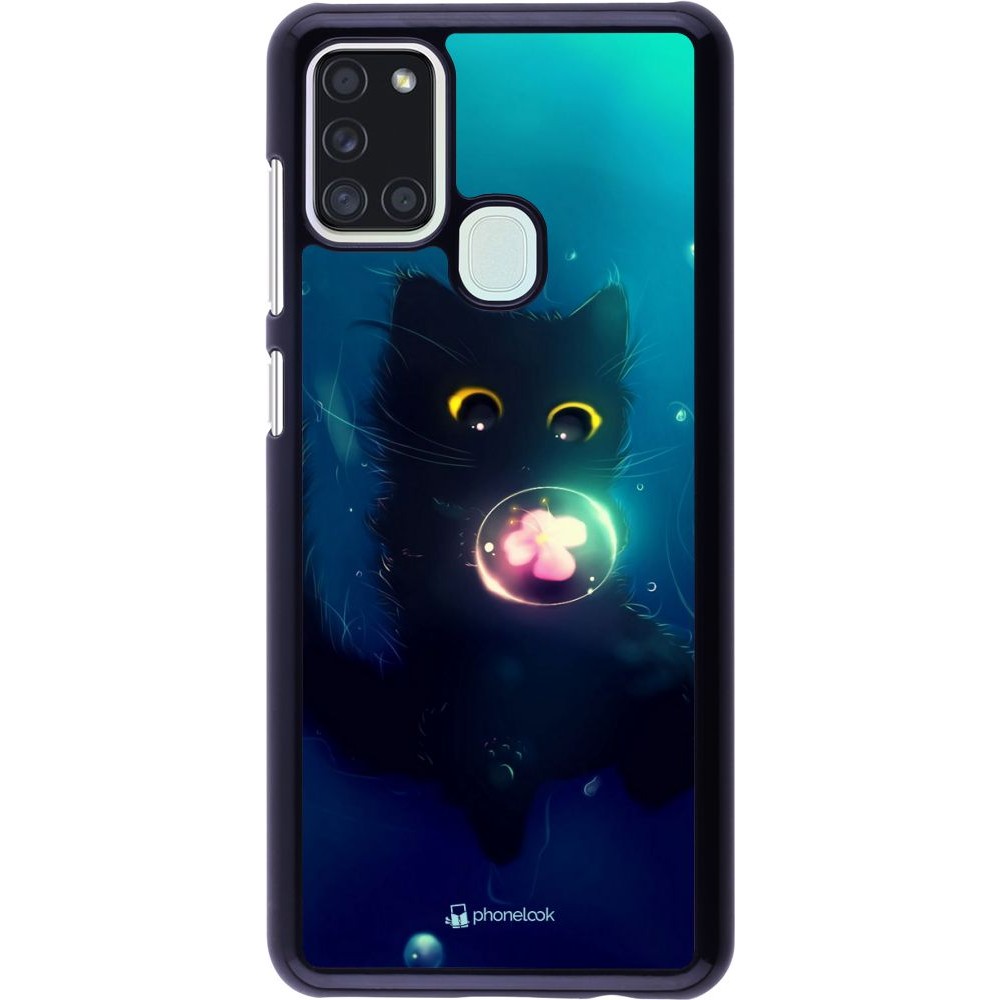 Hülle Samsung Galaxy A21s - Cute Cat Bubble