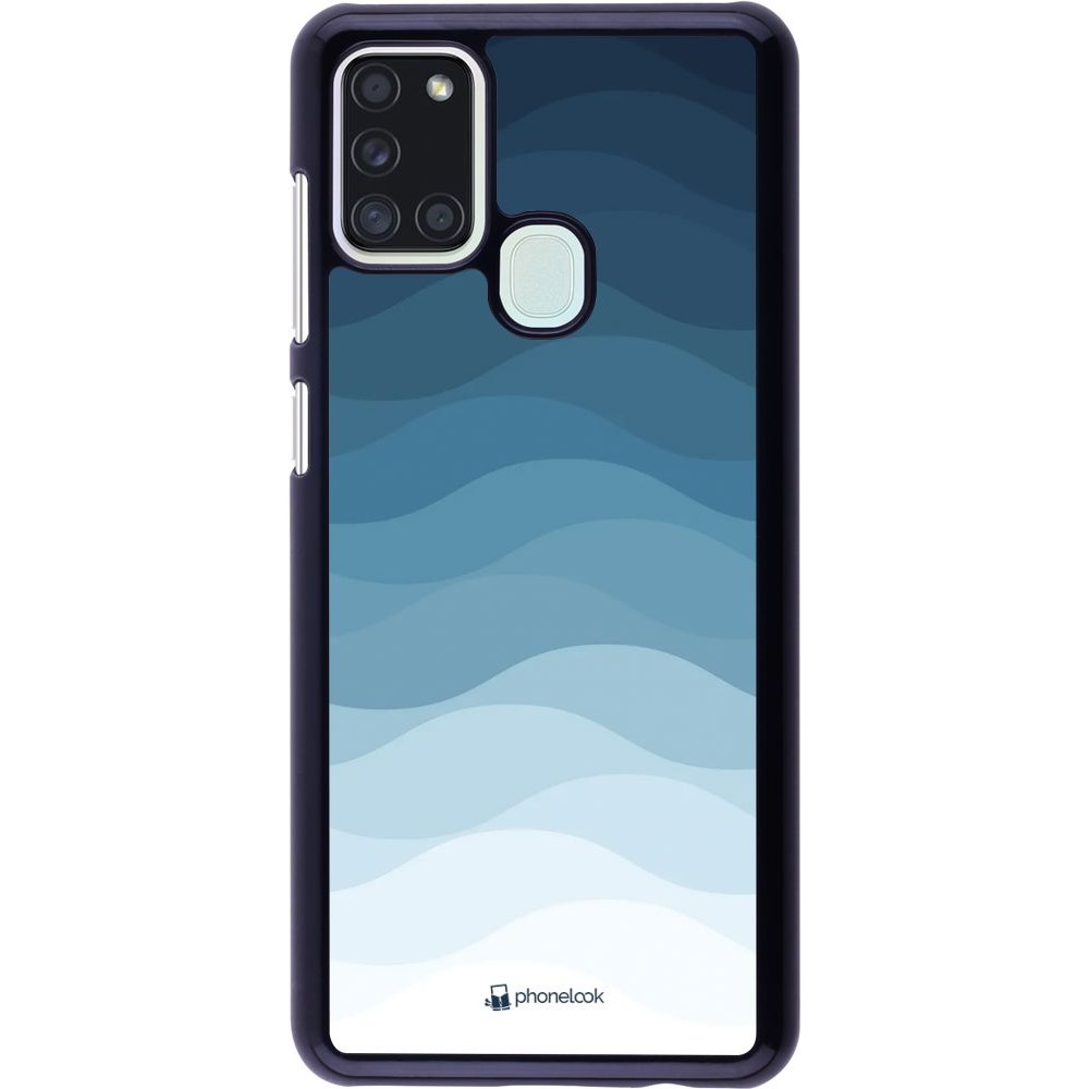 Coque Samsung Galaxy A21s - Flat Blue Waves