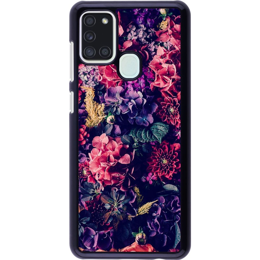 Hülle Samsung Galaxy A21s - Flowers Dark