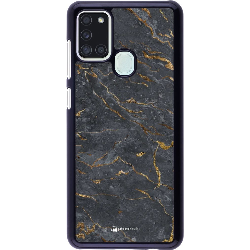 Hülle Samsung Galaxy A21s - Grey Gold Marble