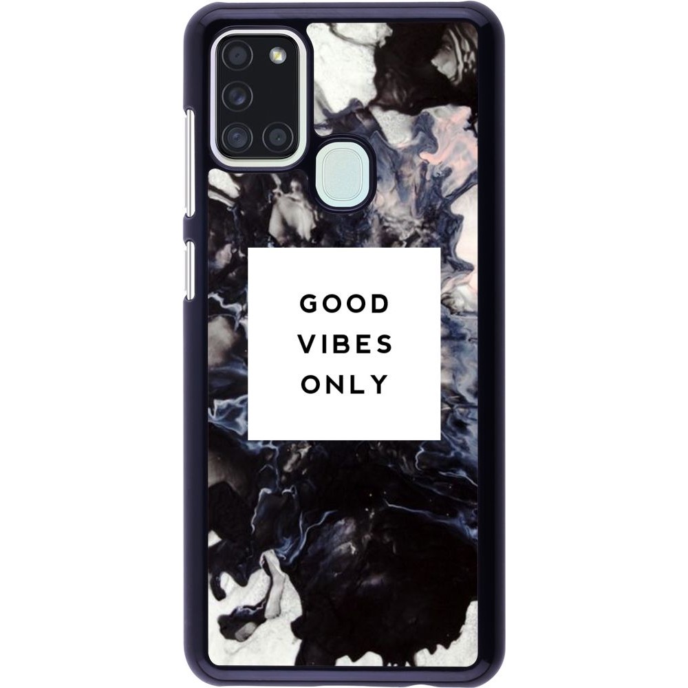Coque Samsung Galaxy A21s - Marble Good Vibes Only