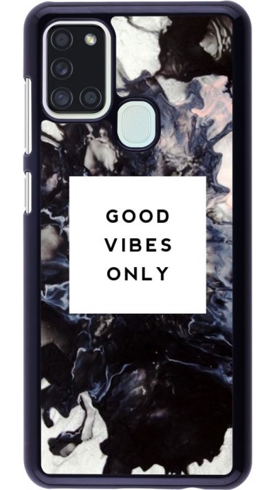 Coque Samsung Galaxy A21s - Marble Good Vibes Only