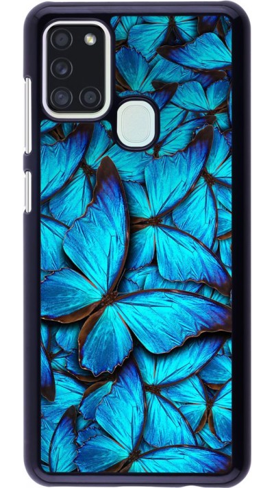 Hülle Samsung Galaxy A21s - Papillon - Bleu