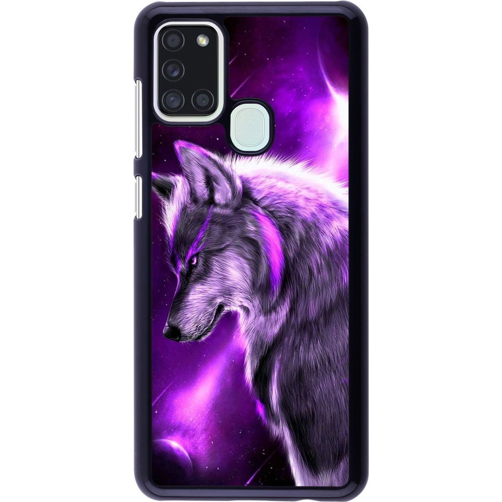Coque Samsung Galaxy A21s - Purple Sky Wolf