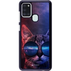 Hülle Samsung Galaxy A21s - Red Blue Cat Glasses