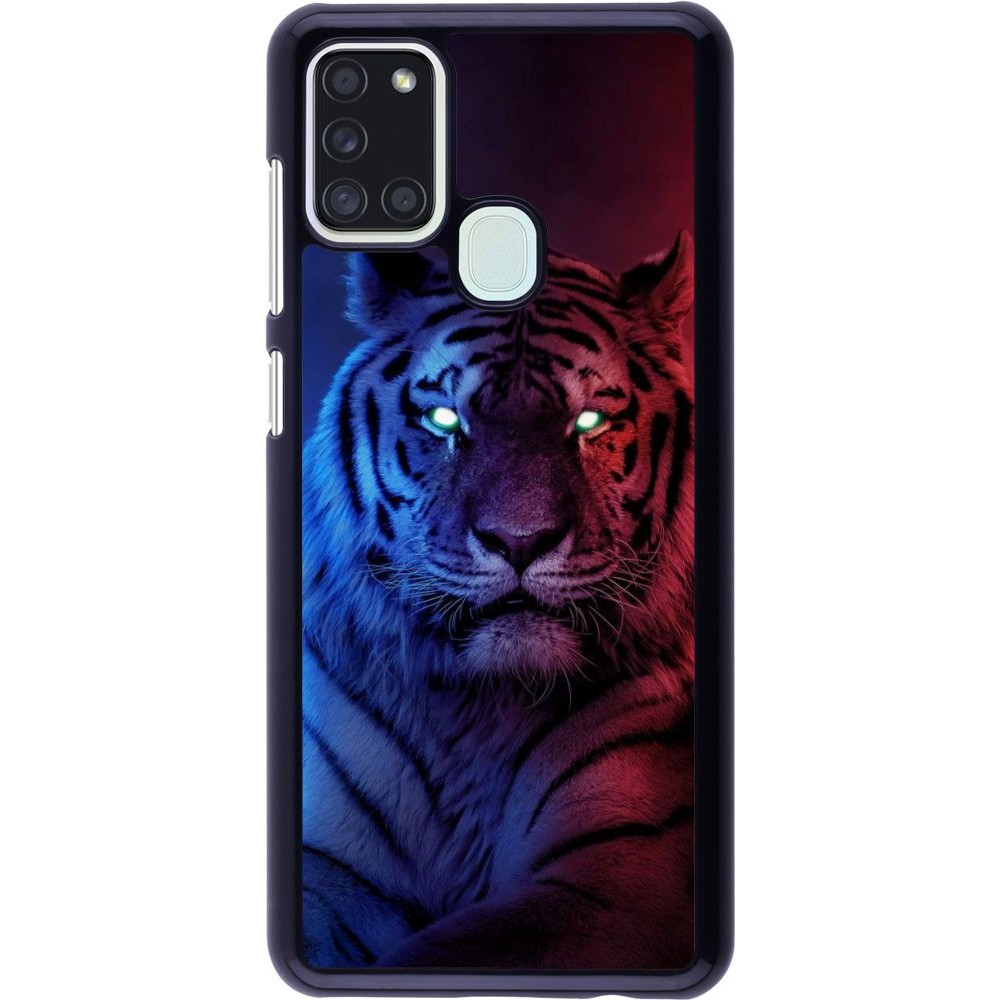 Hülle Samsung Galaxy A21s - Tiger Blue Red