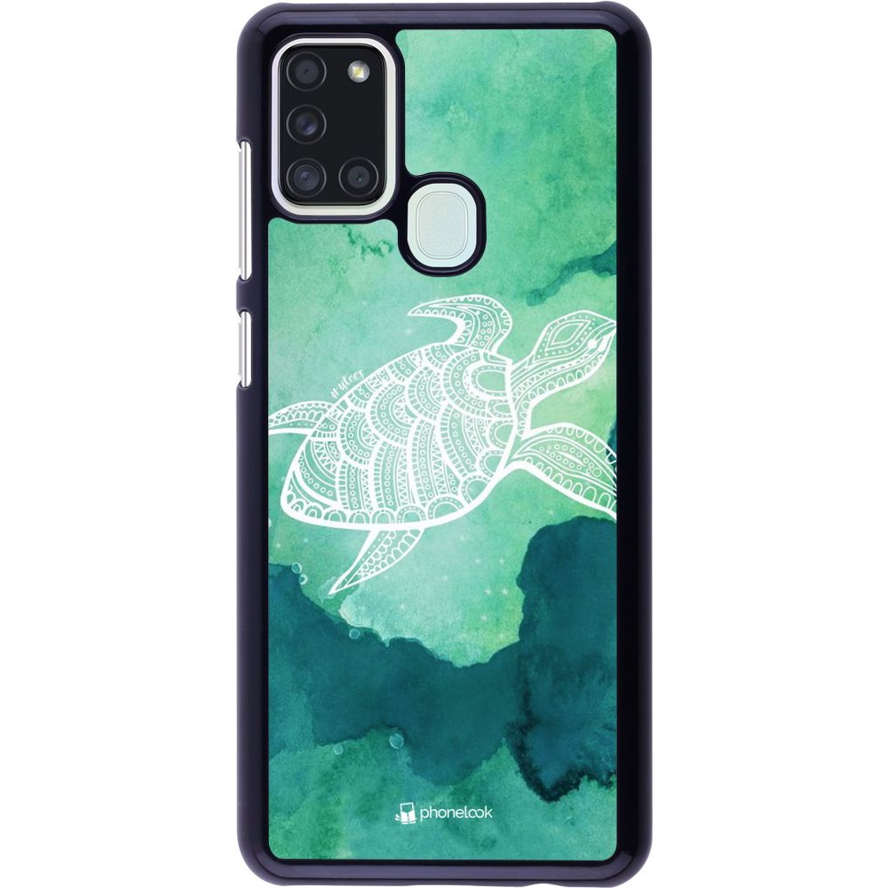 Coque Samsung Galaxy A21s - Turtle Aztec Watercolor