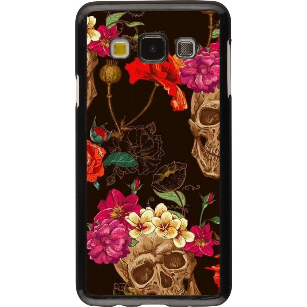 Hülle Samsung Galaxy A3 (2015) - Skulls and flowers