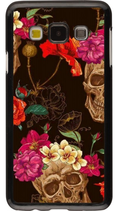 Coque Samsung Galaxy A3 (2015) - Skulls and flowers