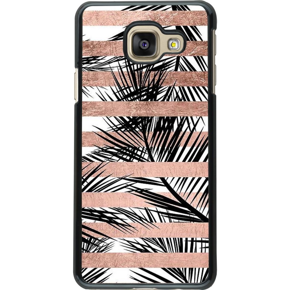Hülle Samsung Galaxy A3 (2016) - Palm trees gold stripes