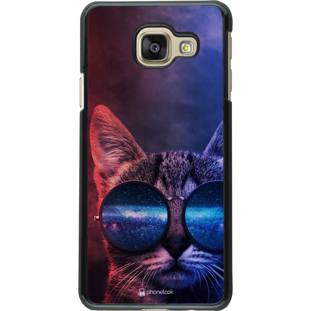 Hülle Samsung Galaxy A3 (2016) - Red Blue Cat Glasses