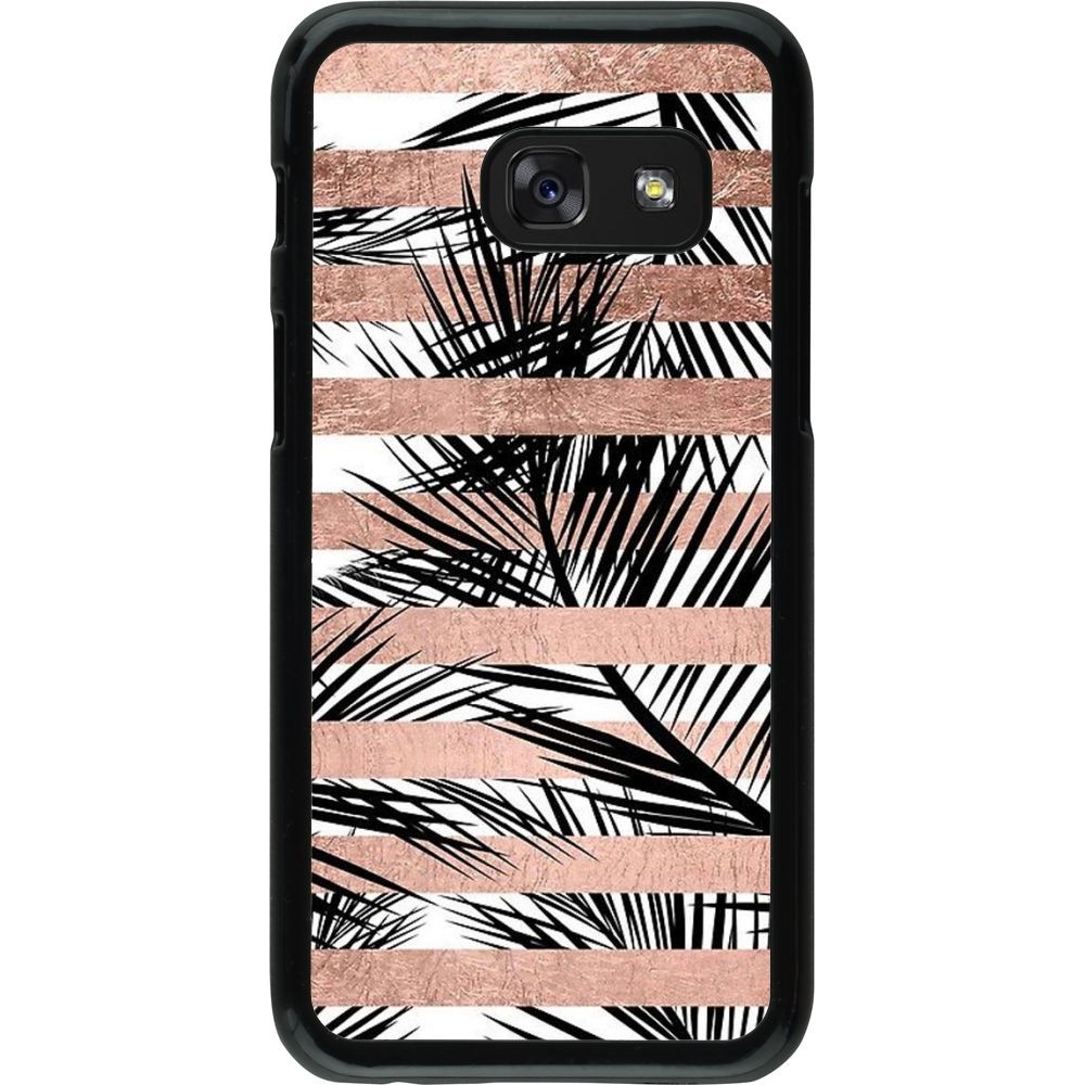 Hülle Samsung Galaxy A3 (2017) - Palm trees gold stripes