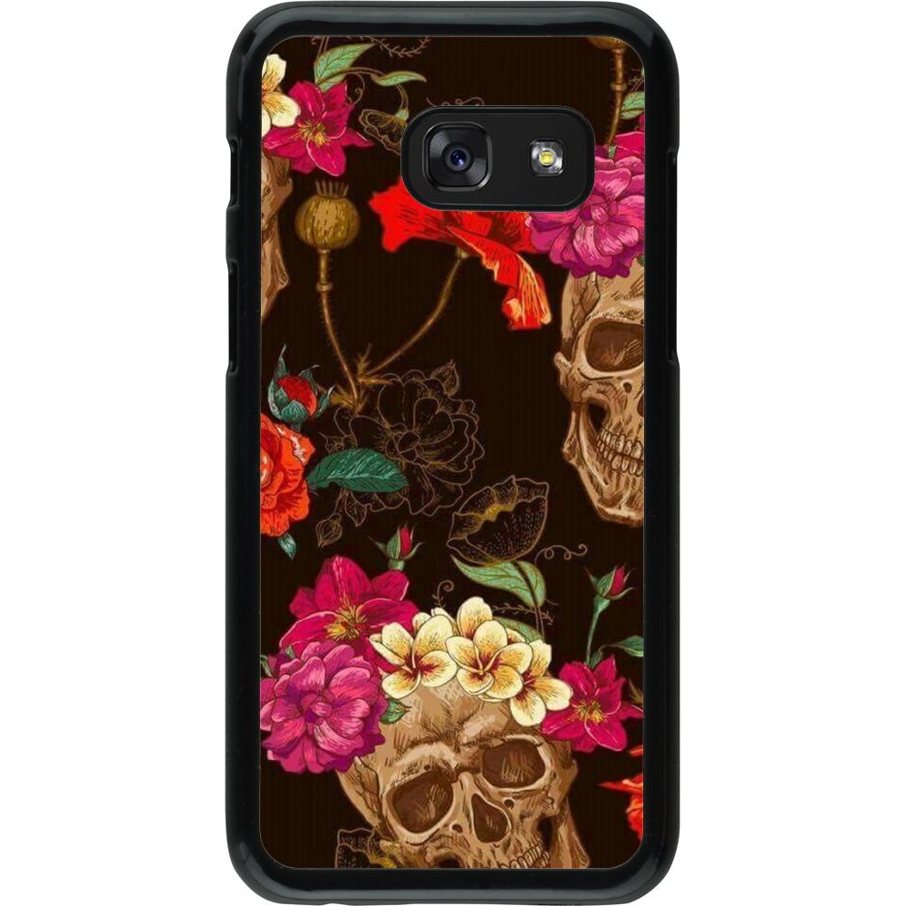 Coque Samsung Galaxy A3 (2017) - Skulls and flowers