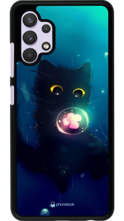 Coque Samsung Galaxy A32 - Cute Cat Bubble
