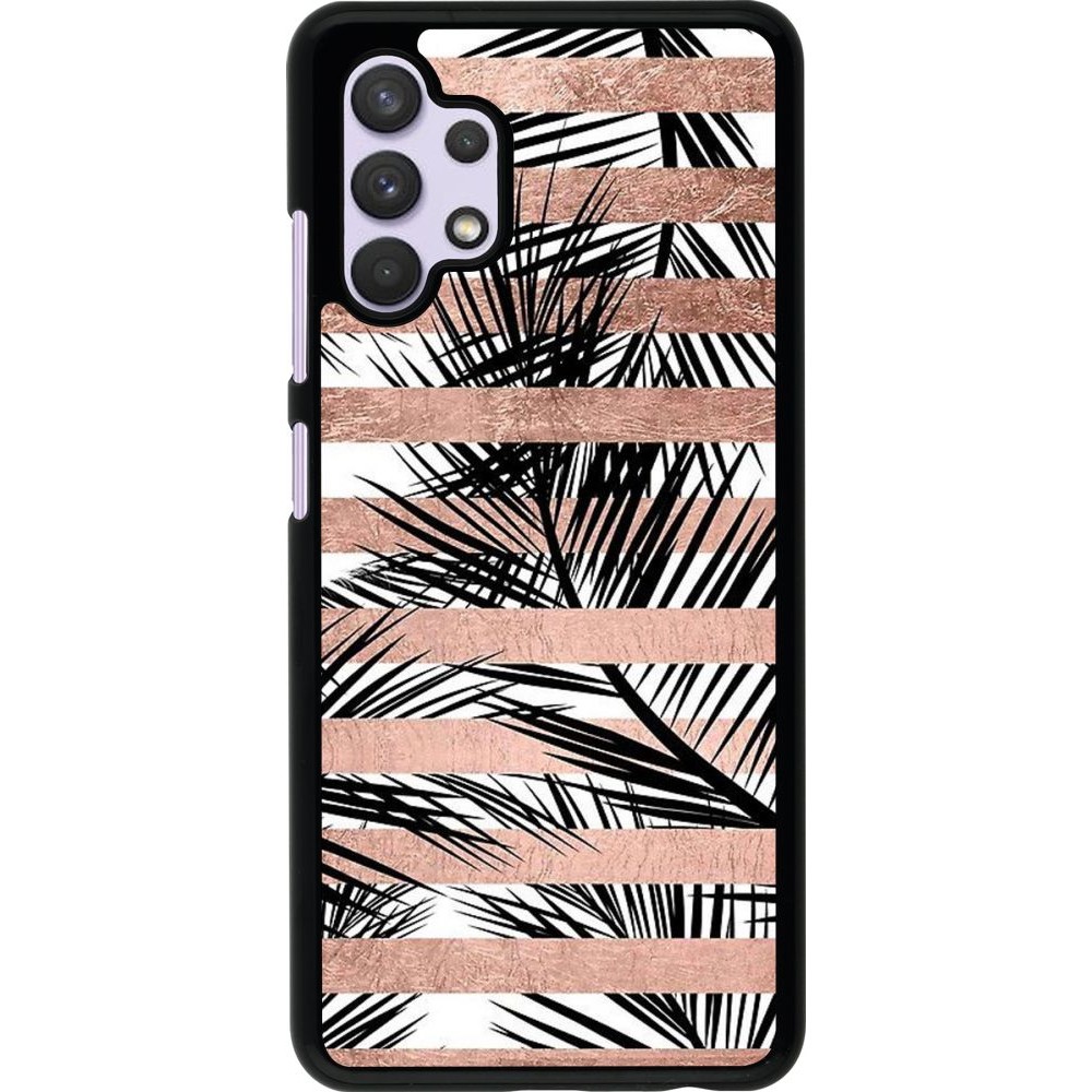 Hülle Samsung Galaxy A32 - Palm trees gold stripes